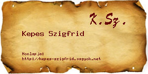 Kepes Szigfrid névjegykártya